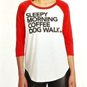 Chaser “Sleepy Morning Coffee Dog Walk” Tee Shirt